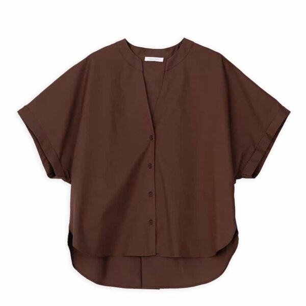 Philosophy Poplin Oversized Shirt Dark Brown
