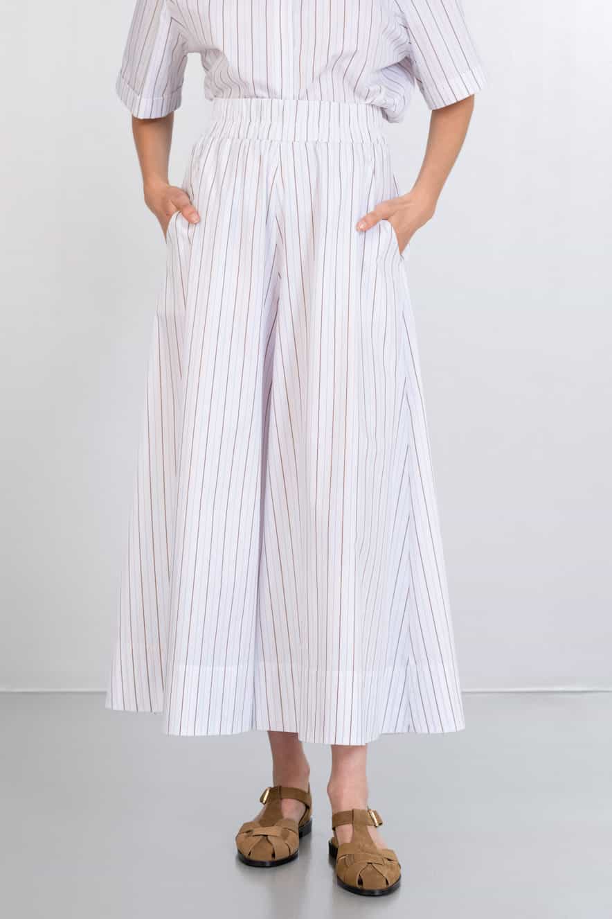 Philosophy Poplin Stripes Jupe Culotte White Stripes - Image 3