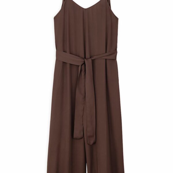 Philosophy Satin Jumpsuit Dark Brown