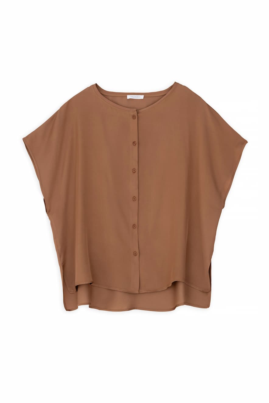 Philosophy Satin Oversized Shirt Bronze