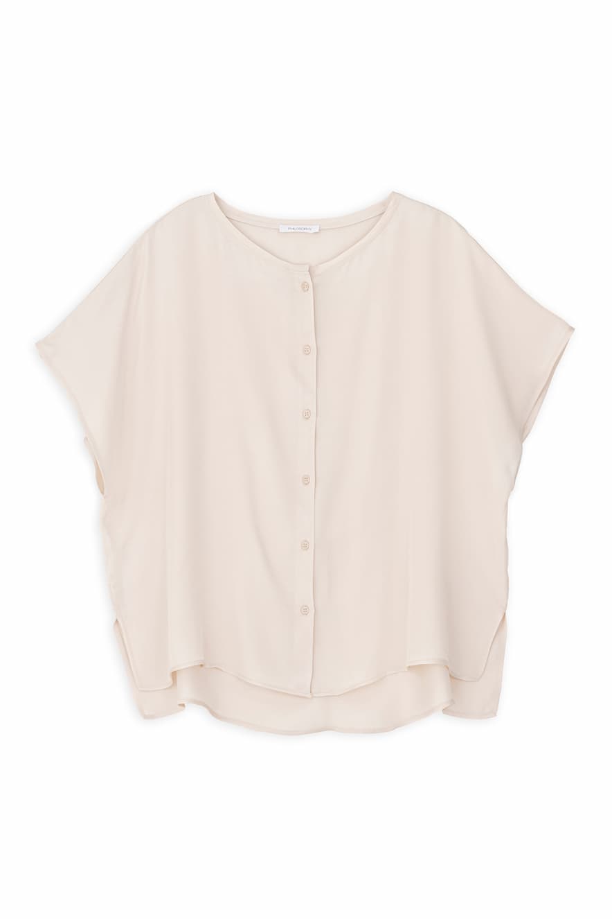 Philosophy Satin Oversized Shirt Cream