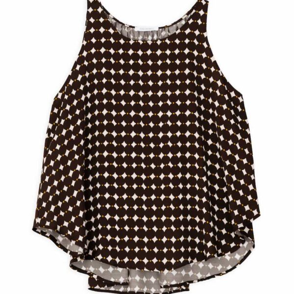 Philosophy Satin Printed Halter Neck Top Brown