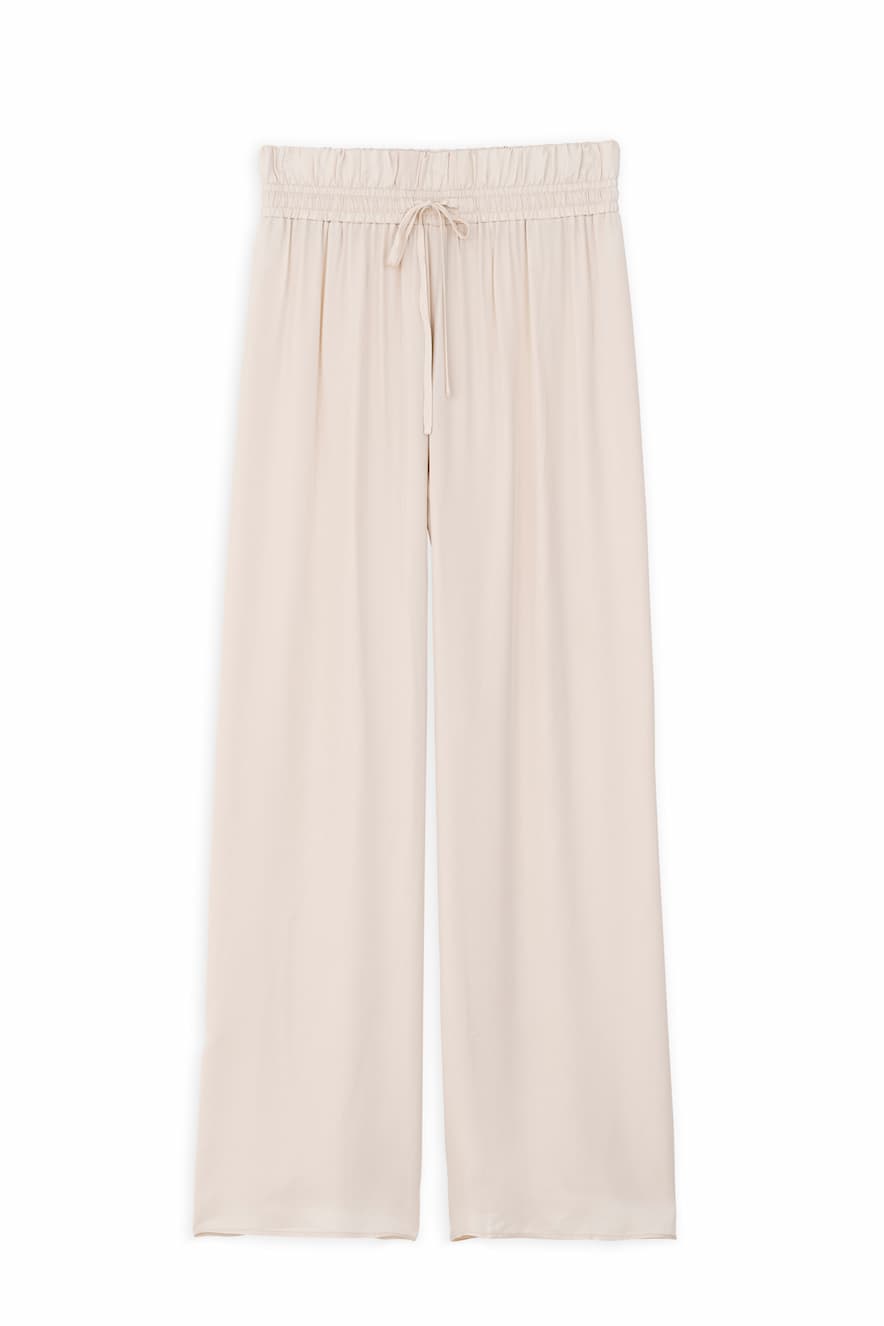Philosophy Satin Wide Leg Pants Cream