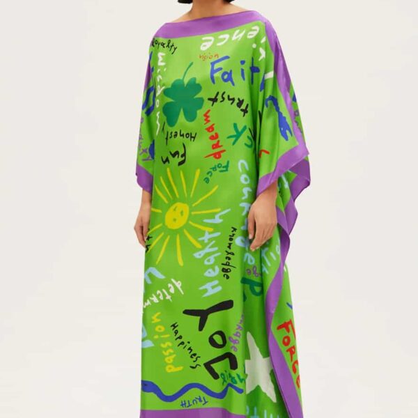 RIANNA + NINA Kakanias Kaftan Joy Hope Dream Green