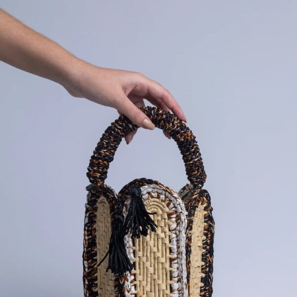 Catarina Mina Lampa Bag Natural Brown White