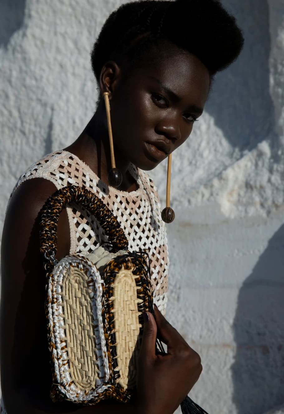 Catarina Mina Lampa Bag Natural Brown White - Image 2