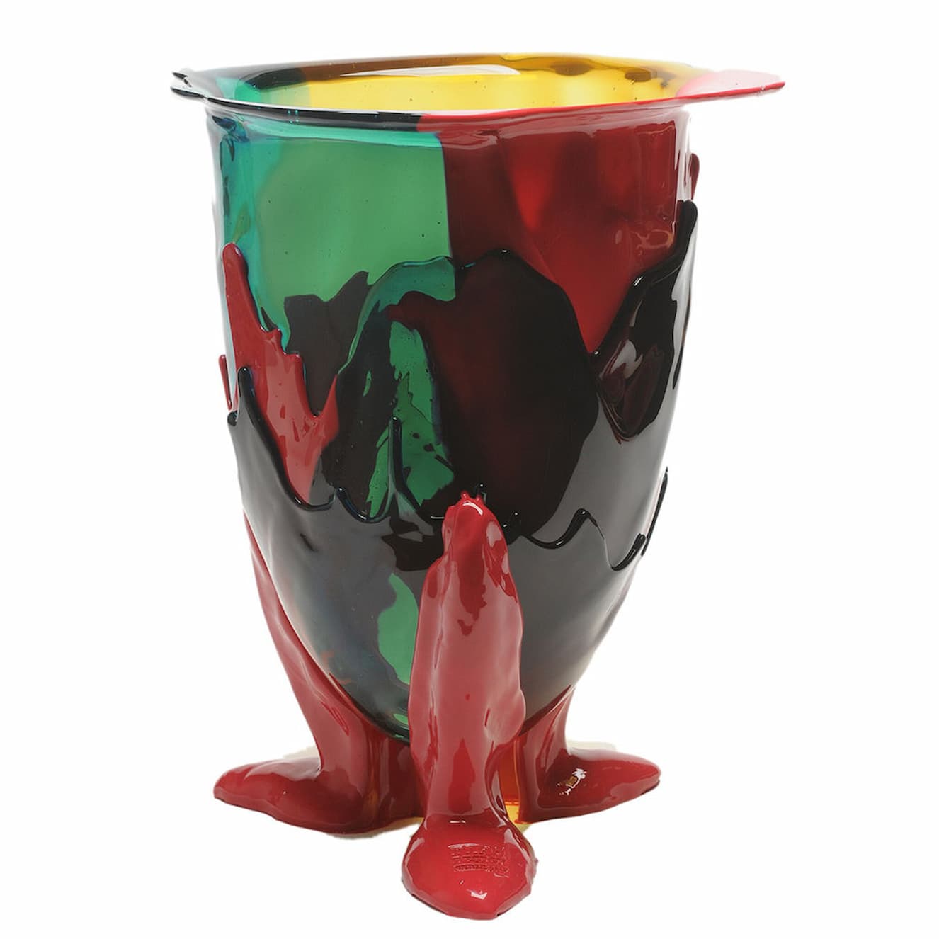 Corsi Amazonia Vase Emerald, Amber, Fuchsia