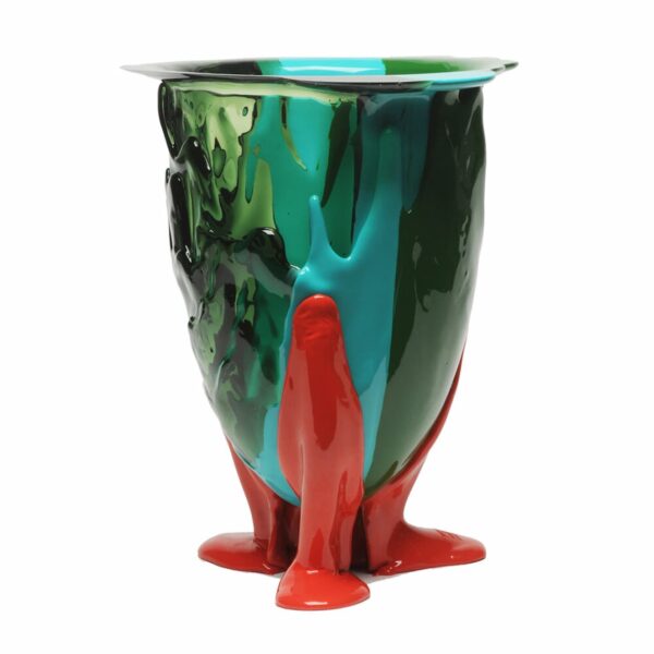 Corsi Amazonia Vase Green, Turquoise, Coral Red