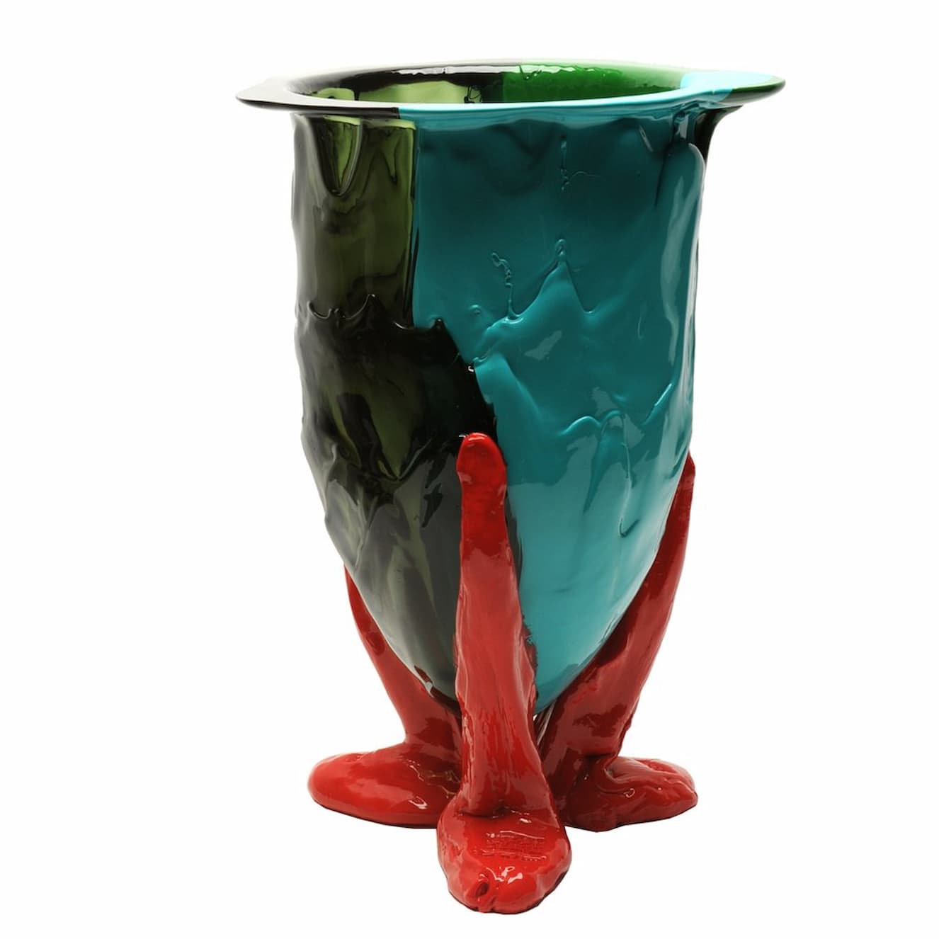 Corsi Amazonia Vase Green, Turquoise, Coral Red - Image 4