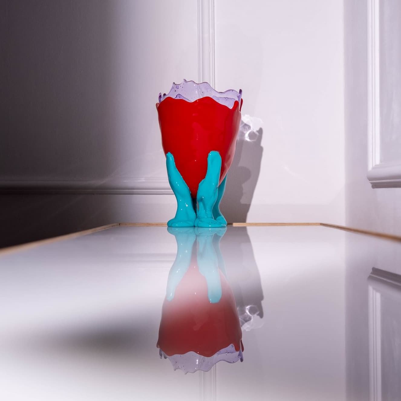 Corsi Clear Vase Extra Colour Clear Lilac, Matt Red And Turquoise - Image 4