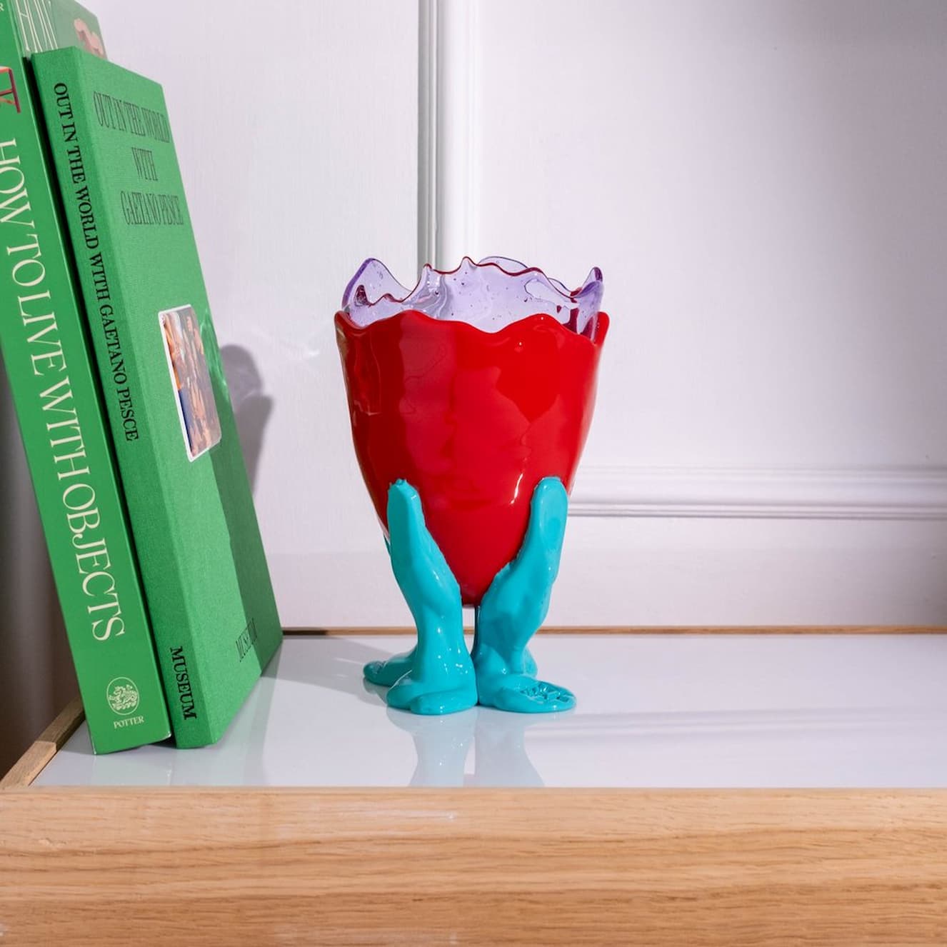 Corsi Clear Vase Extra Colour Clear Lilac, Matt Red And Turquoise - Image 3