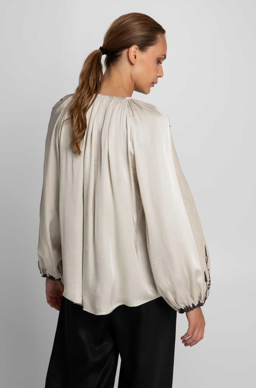 Greek Archaic Kori Blouse Roots Natural/Champagne - Image 2
