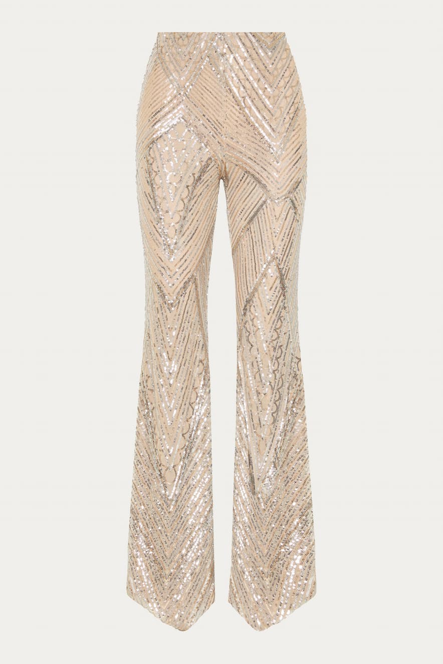 Nidodileda Flared Pants with Sequins Silver Harvest - Image 2