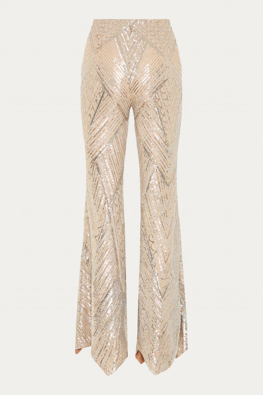 Nidodileda Flared Pants with Sequins Silver Harvest - Image 3