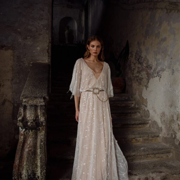 Nidodileda Ezra Knitted Dress With Pearls And Fringes Off White