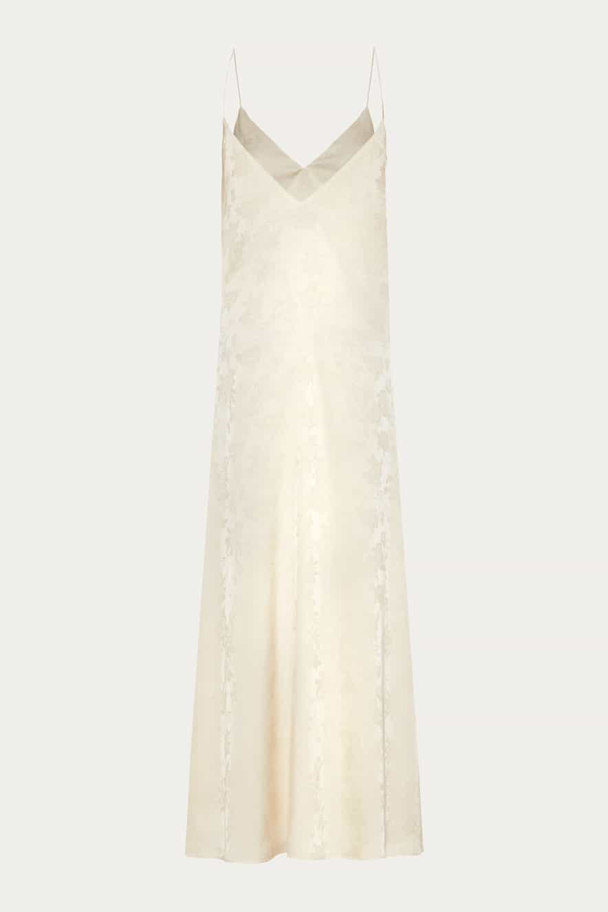 Nidodileda Satin Bias Cut Grace Maxi Dress Off White - Image 3
