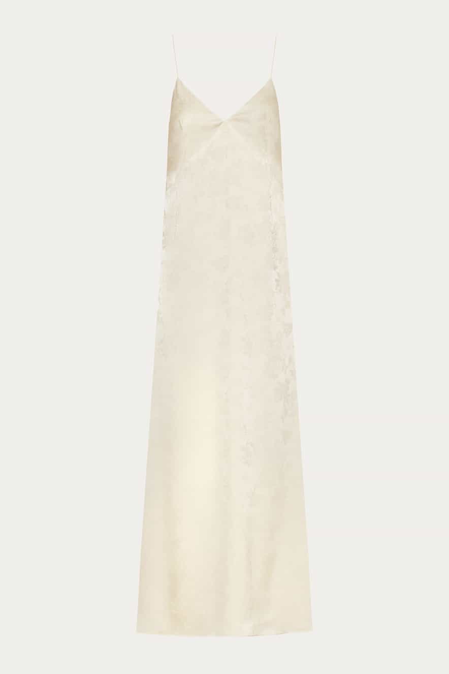 Nidodileda Satin Bias Cut Grace Maxi Dress Off White - Image 4