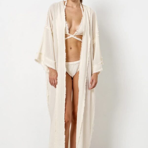 Christian Zen Achilles Maxi Kimono Off White