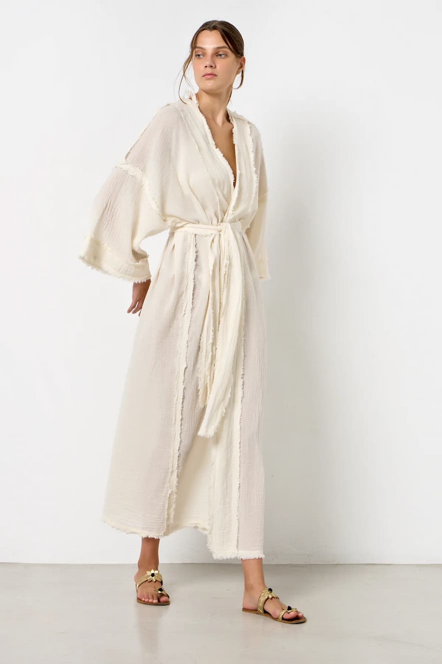Christian Zen Achilles Maxi Kimono Off White - Image 2