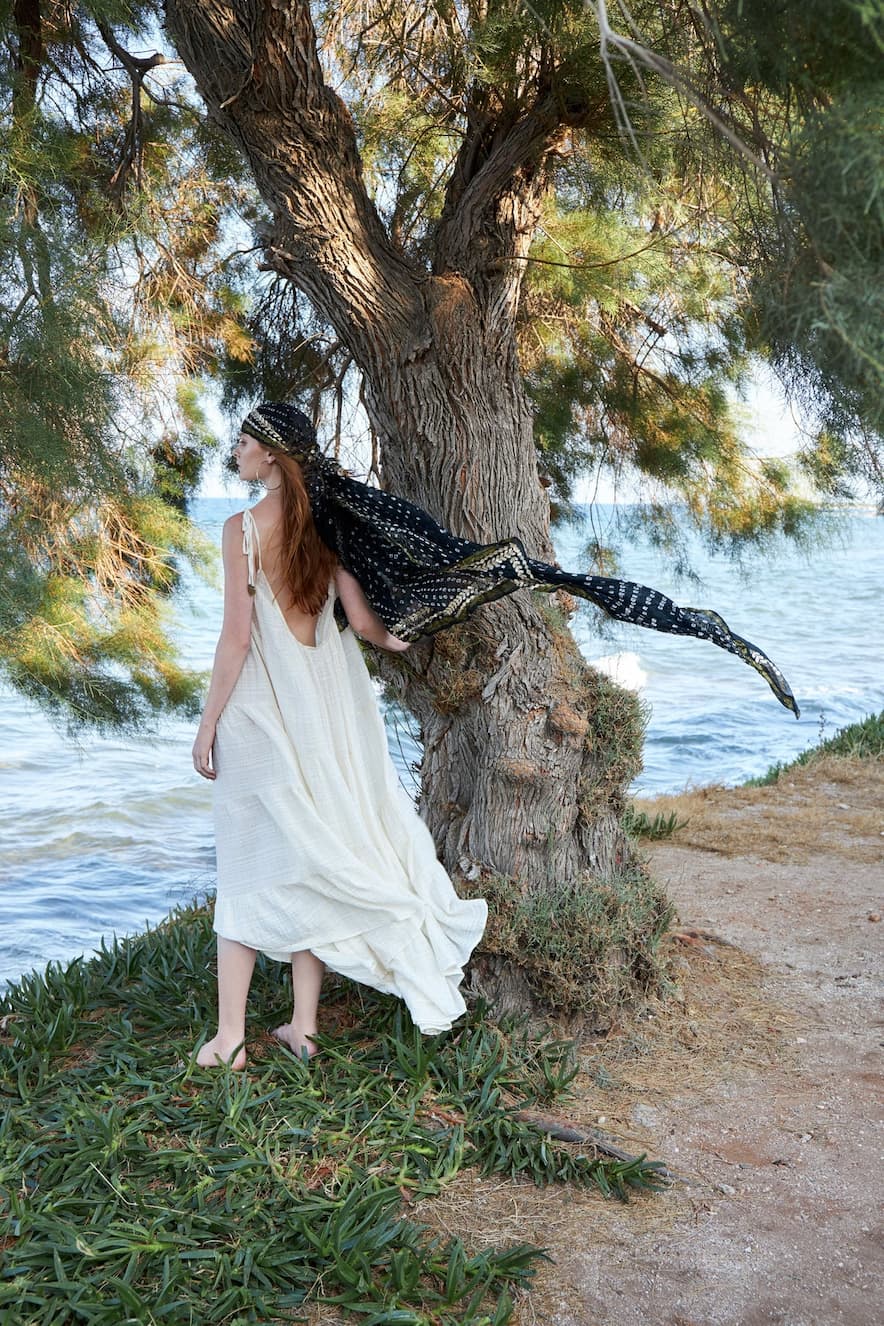 Christian Zen Mirabella Maxi Lurex Dress Off White - Image 2