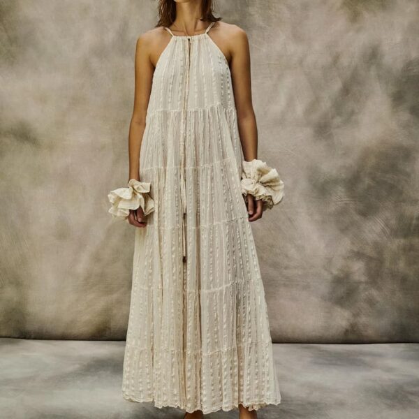 Christian Zen Natalia Maxi Strappy Dress Cream