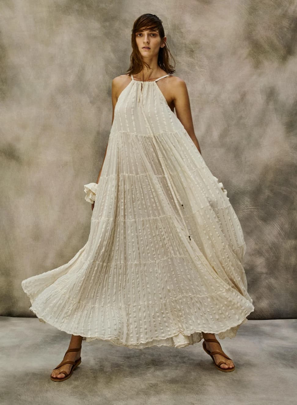 Christian Zen Natalia Maxi Strappy Dress Off White - Image 4