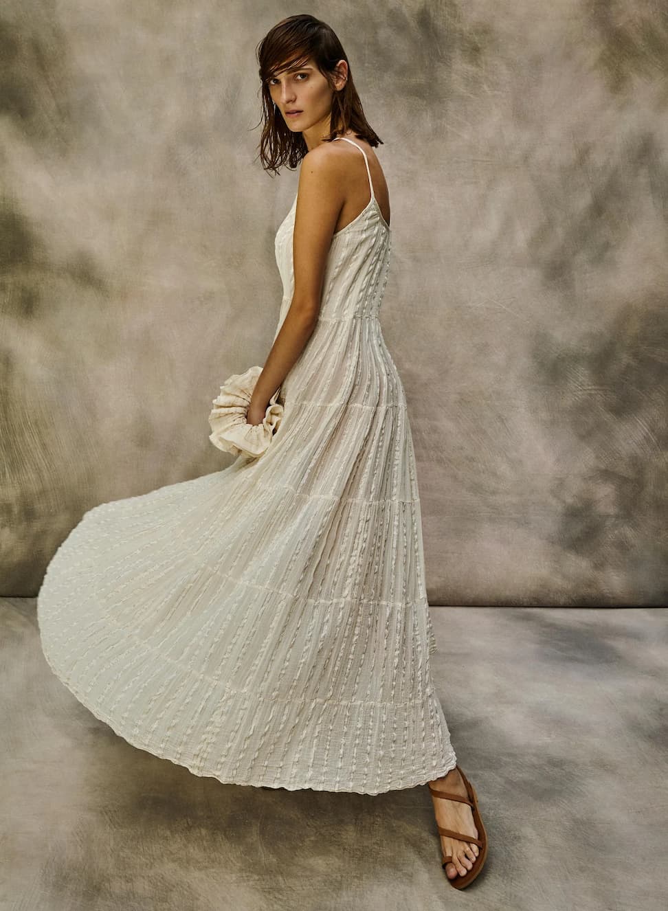 Christian Zen Natalia Maxi Strappy Dress Off White - Image 3