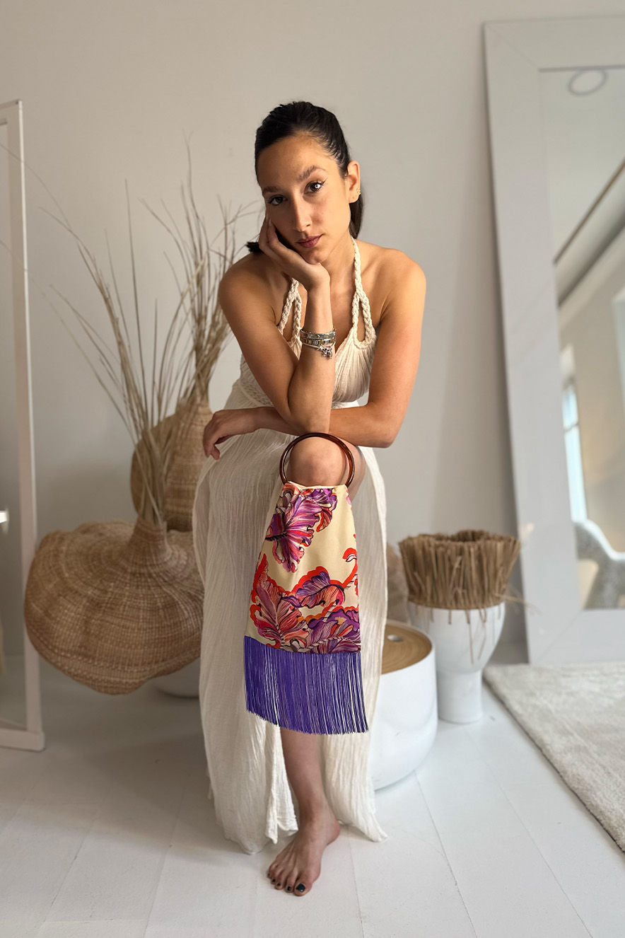 Eleni Malami Small Silk Bag Cream - Image 3