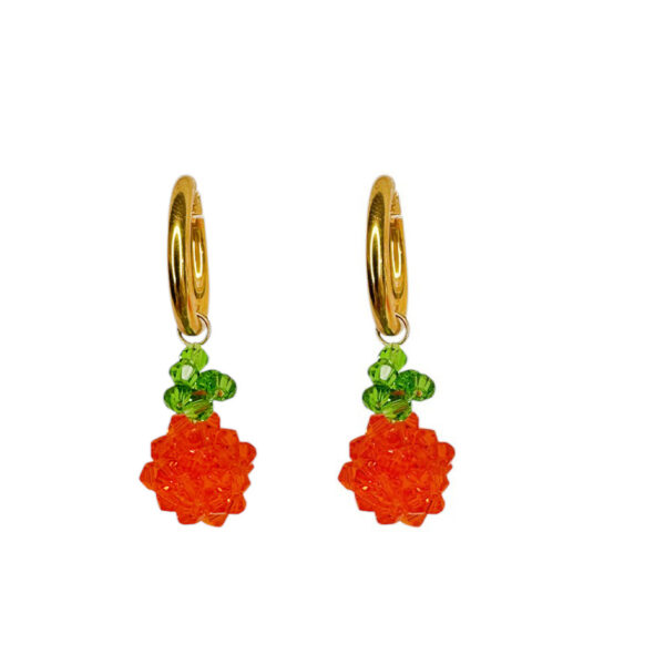 Ifigenia Loukou Apricot Orange Hoop Earrings