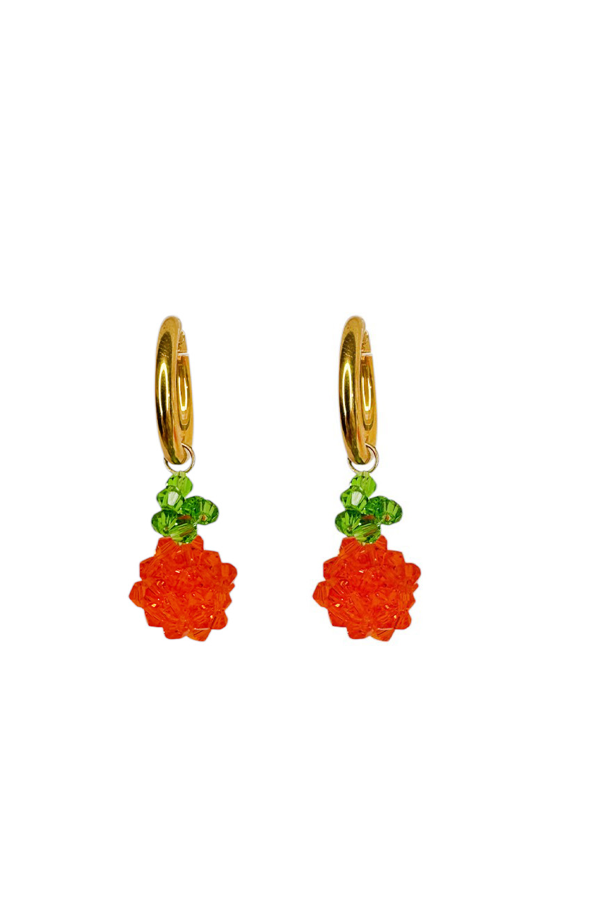 Ifigenia Loukou Apricot Orange Hoop Earrings