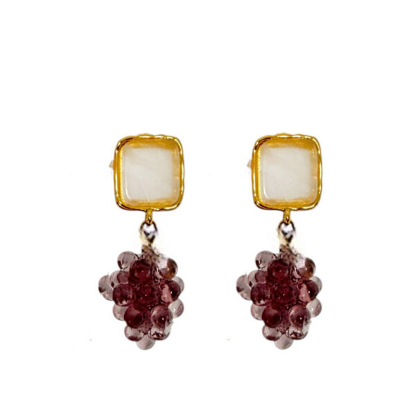 Ifigenia Loukou Earrings Grapes Purple
