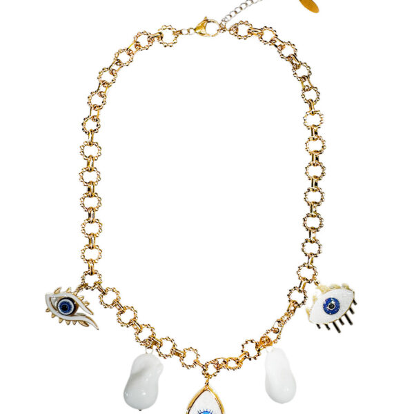 Ifigenia Loukou Necklace with Eyes and Murano Glass