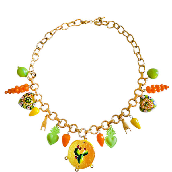 Ifigenia Loukou Short Ntefi with Charms Yellow