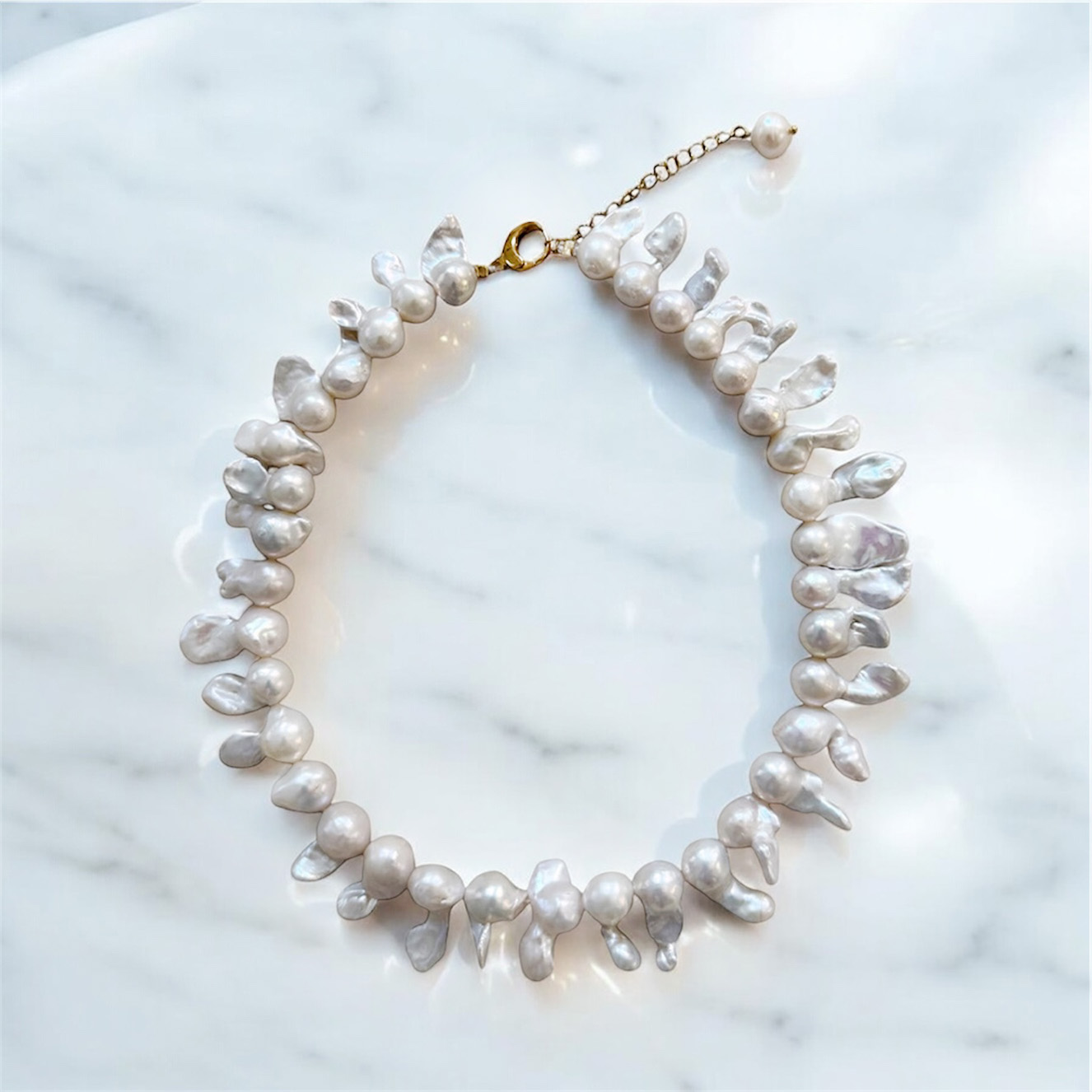 Ifigenia Loukou Statement Necklace Baroque Pearls - Image 2