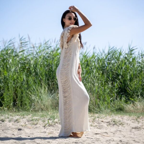 Kallisto's & Nymphs Dress with Fringes and Openings on The Side