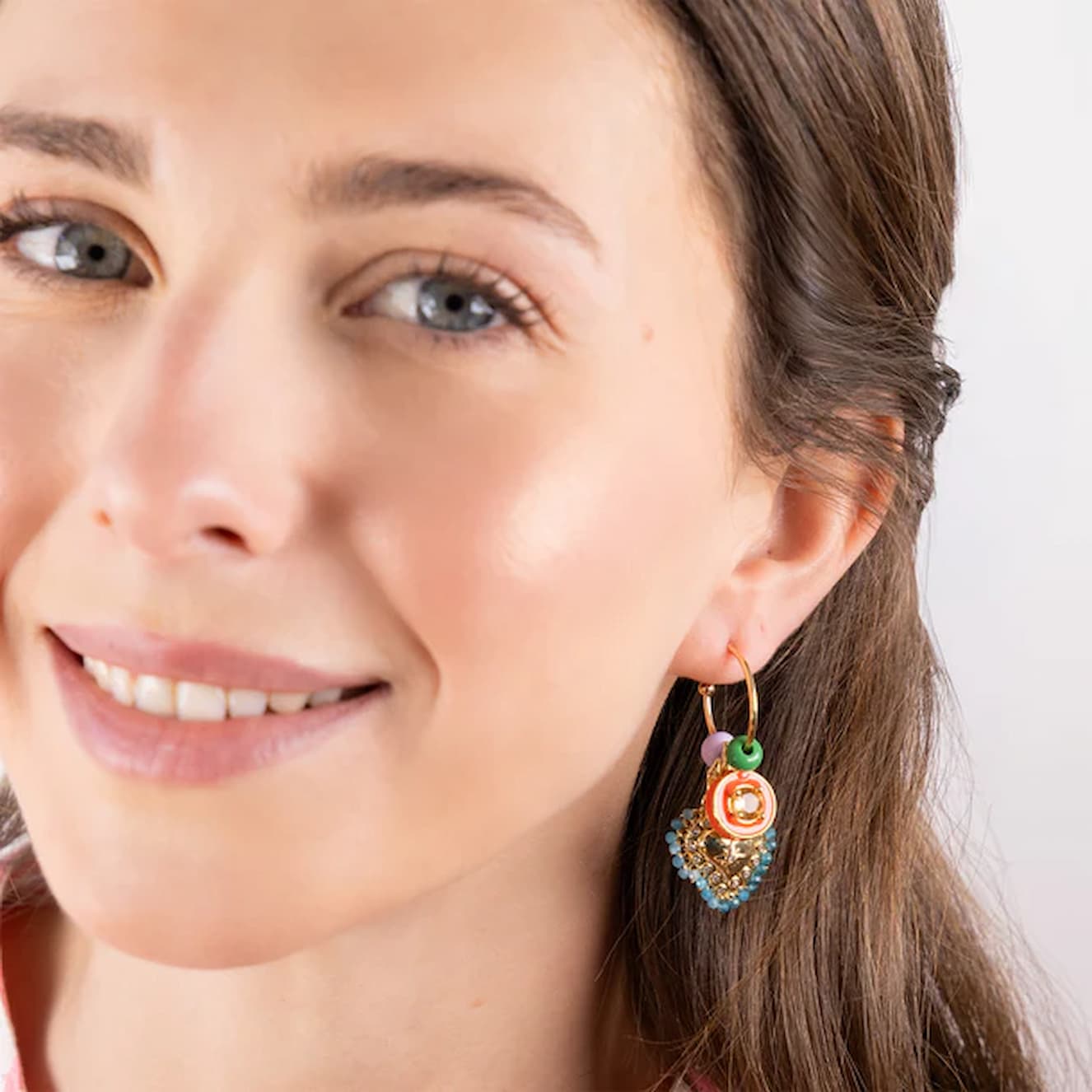 Katerina Psoma Amore Blue Hoop Earrings - Image 2