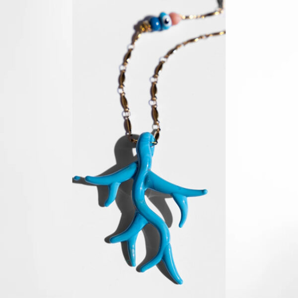 Katerina Psoma Blue Murano Coral Pendant