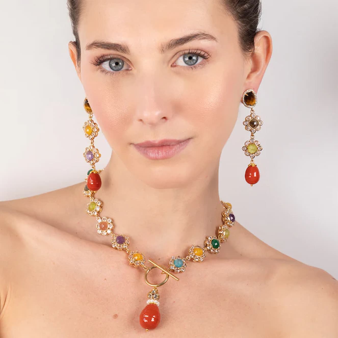 Katerina Psoma Clarissa Short Necklace with Semiprecious Stones - Image 2