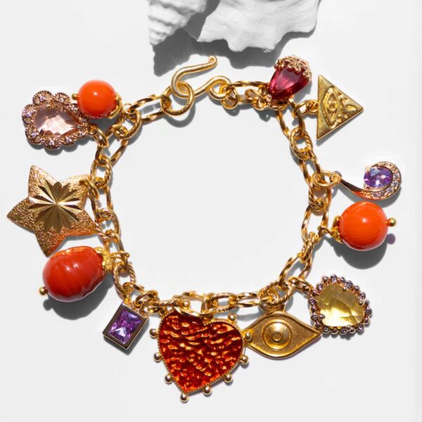 Katerina Psoma Ruby Coral Charm Bracelet