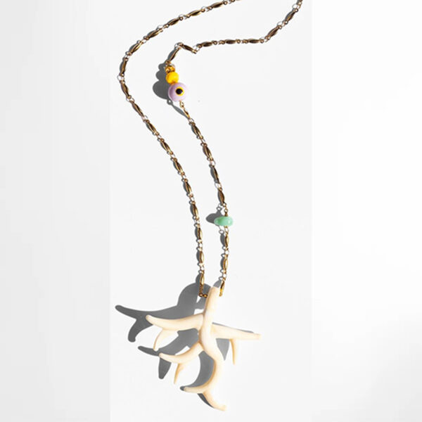 Katerina Psoma White Murano Coral Pendant