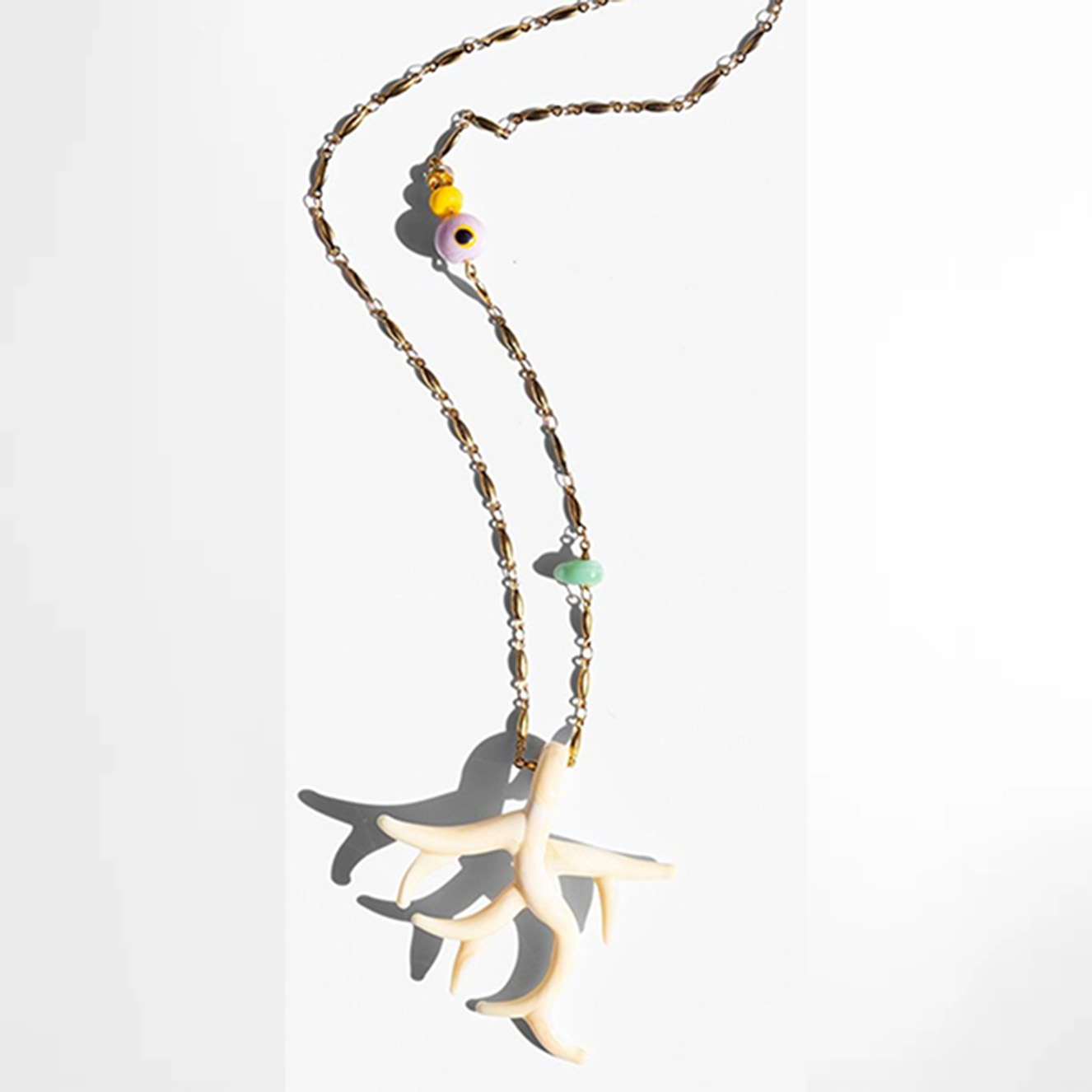 Katerina Psoma White Murano Coral Pendant