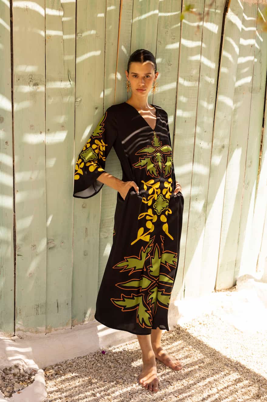 Nema Satin Kaftan Leaf - Image 2