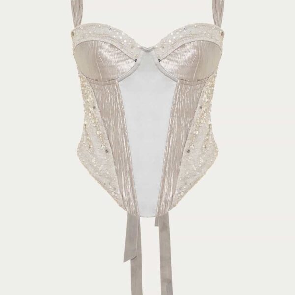 Nidodileda Skye Corset Top Silver Grey