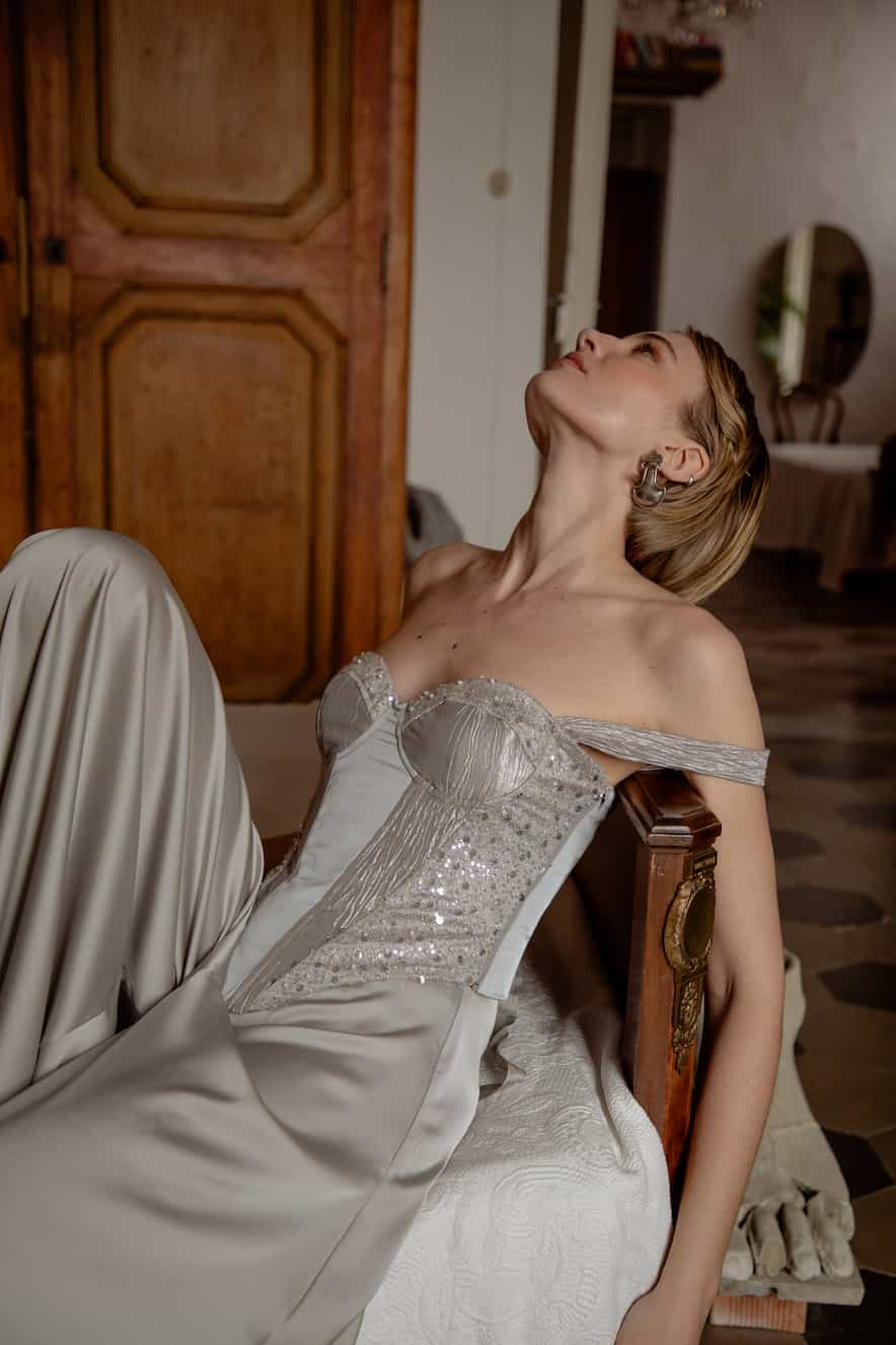 Nidodileda Skye Corset Top Silver Grey - Image 3