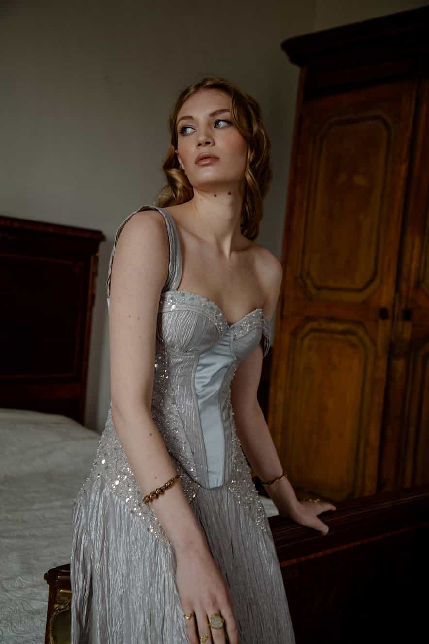 Nidodileda Skye Corset Top Silver Grey - Image 2