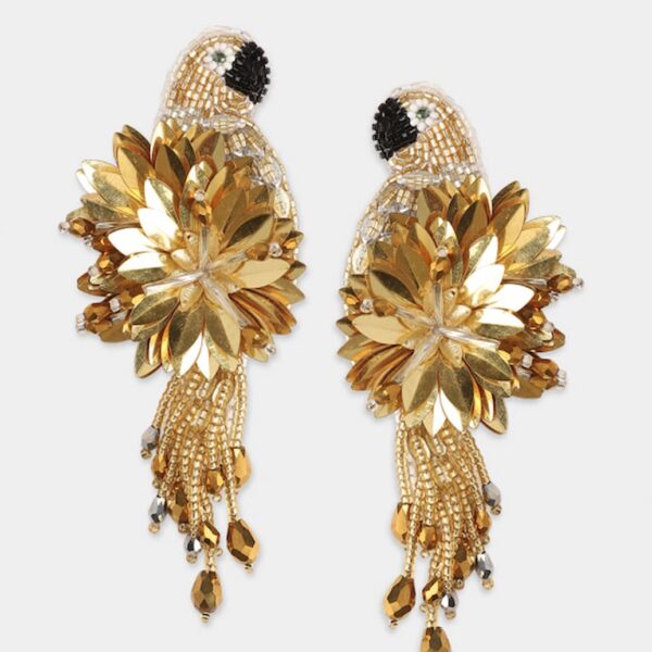 Olivia Dar Parrot Earrings Gold