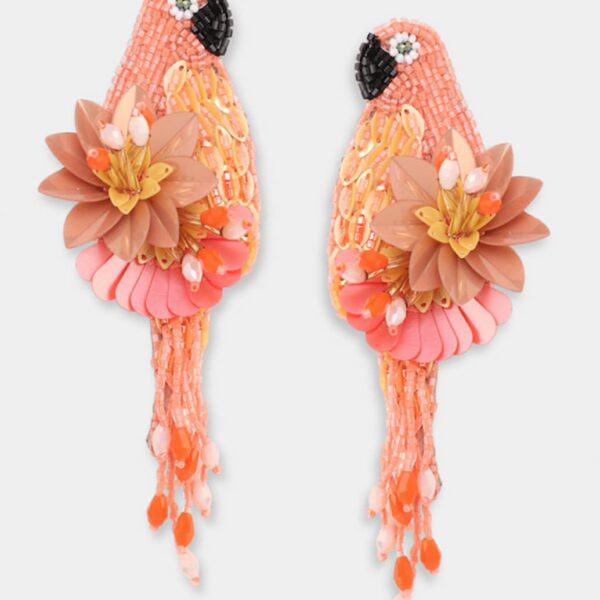 Olivia Dar Parrot Earrings Orange