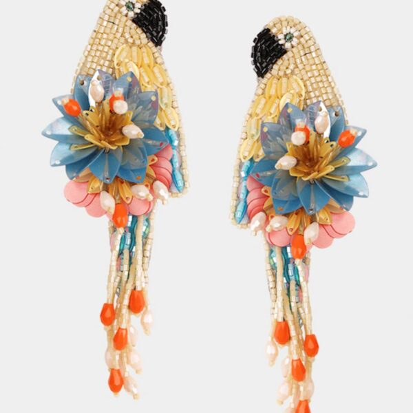 Olivia Dar Parrot Earrings Sand