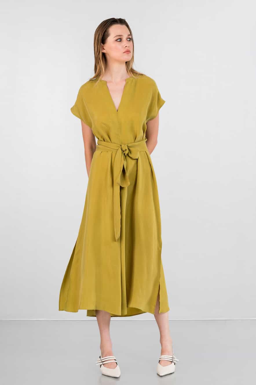 Philosophy Cupro Loose Dress lime - Image 4