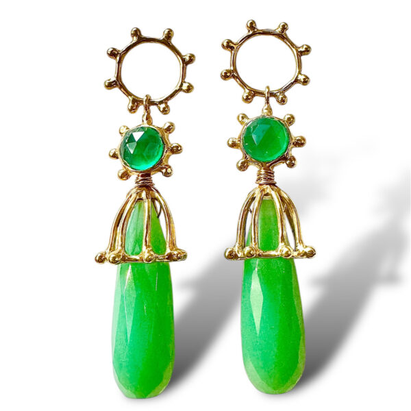 Tonia Makri Earrings Green Onyx Chrysoprase